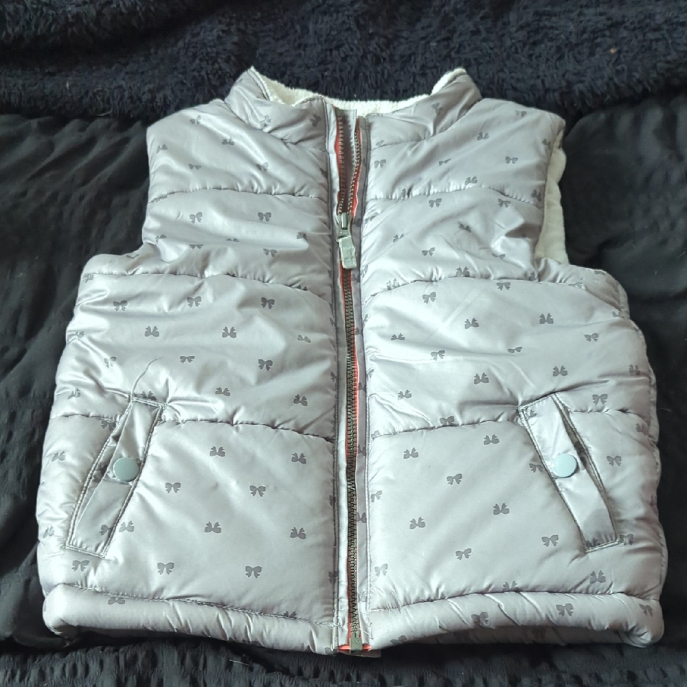 Carter's Cream and Gray Puffer Vest